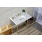 Kingston Brass 36 Carrara Marble Console Sink with Stainless Steel Legs, Marble WhiteBrushed Brass LMS3622M8SQ7ST - alternate 6